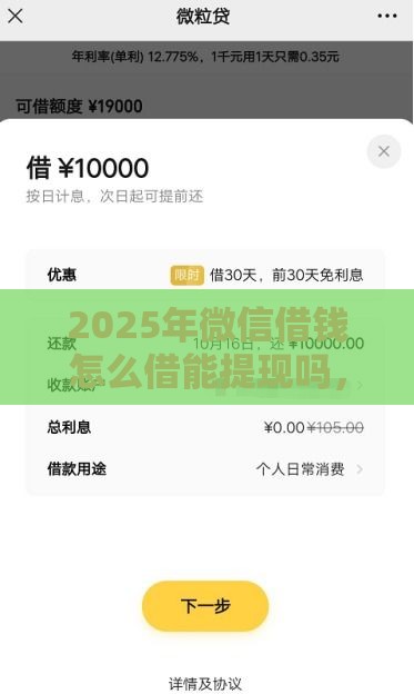 2025年微信借钱怎么借能提现吗，分享5个最新不查征信的借款平台百分百通过