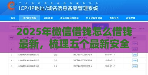 2025年微信借钱怎么借钱最新，梳理五个最新安全正规的贷款平台