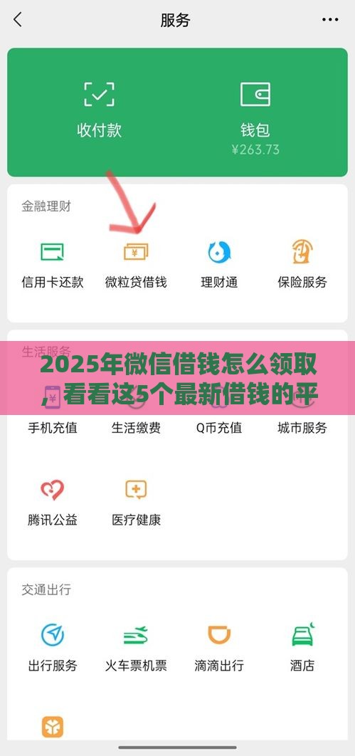 2025年微信借钱怎么领取，看看这5个最新借钱的平台