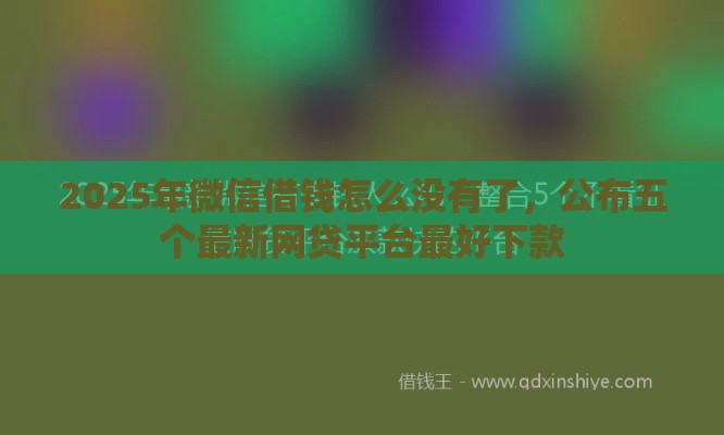 2025年微信借钱怎么没有了，公布五个最新网贷平台最好下款