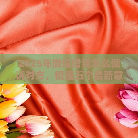 2025年微信借钱怎么倾诉对方，梳理五个最新靠谱的短期借款平台