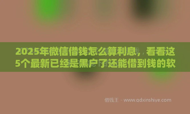 2025年微信借钱怎么算利息，看看这5个最新已经是黑户了还能借到钱的软件