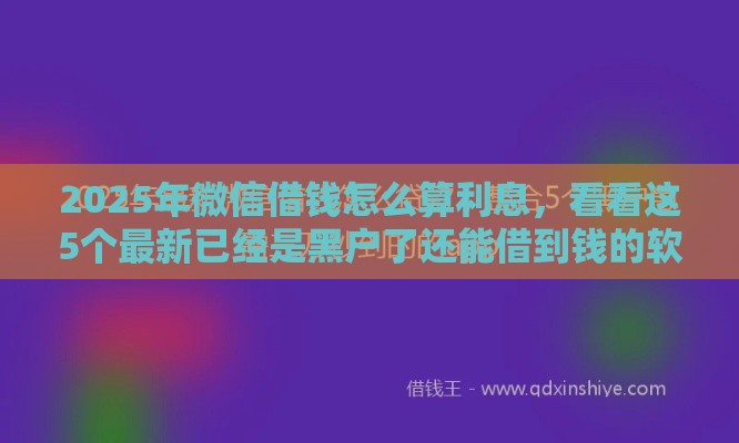 2025年微信借钱怎么算利息，看看这5个最新已经是黑户了还能借到钱的软件