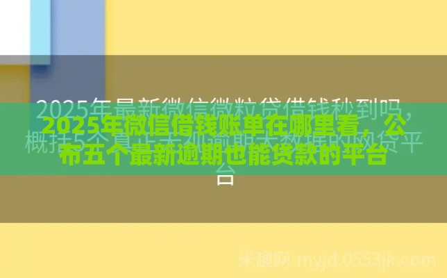 2025年微信借钱账单在哪里看，公布五个最新逾期也能贷款的平台