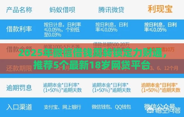 2025年微信借钱周转锁定力财通，推荐5个最新18岁网贷平台