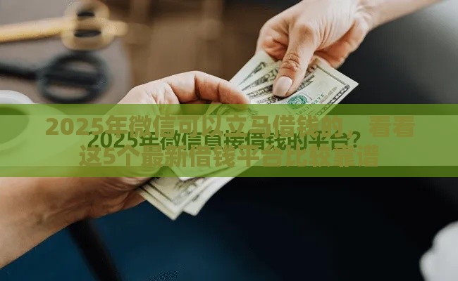 2025年微信可以立马借钱的，看看这5个最新借钱平台比较靠谱