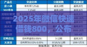 2025年微信快速借钱800，公布五个最新网贷大数据平台