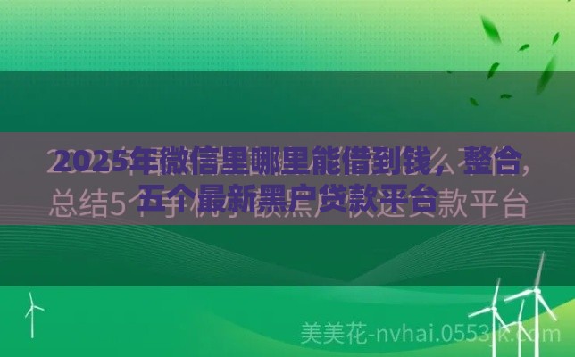 2025年微信里哪里能借到钱，整合五个最新黑户贷款平台