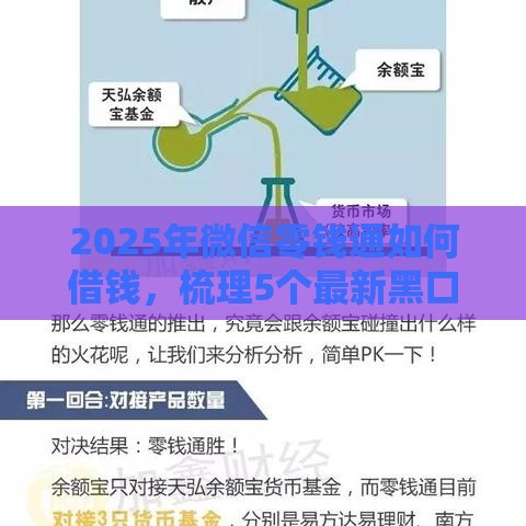 2025年微信零钱通如何借钱，梳理5个最新黑口子贷款秒过的口子