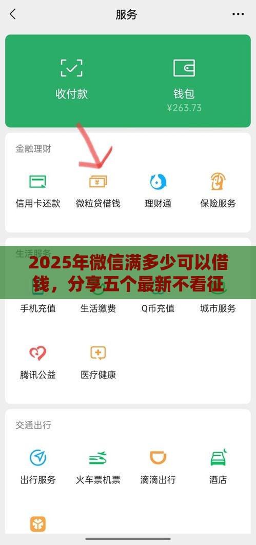 2025年微信满多少可以借钱，分享五个最新不看征信的借款平台百分百