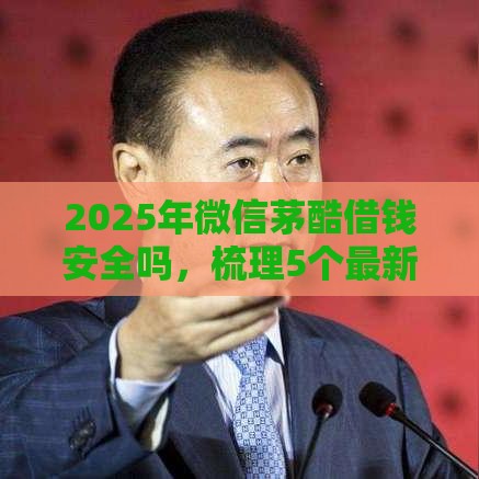 2025年微信茅酷借钱安全吗，梳理5个最新网络贷款平台排名不分先后