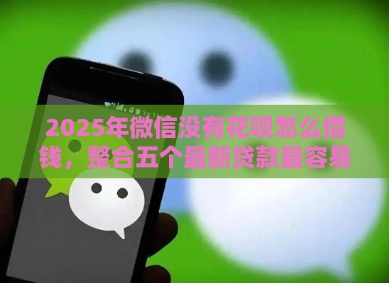 2025年微信没有花呗怎么借钱，整合五个最新贷款最容易通过的平台