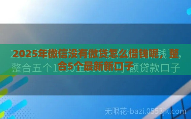 2025年微信没有微贷怎么借钱呢，整合5个最新新口子