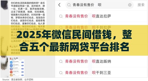 2025年微信民间借钱，整合五个最新网贷平台排名不分先后