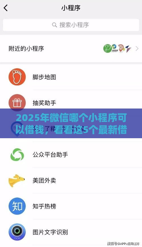2025年微信哪个小程序可以借钱，看看这5个最新借款平台借钱好