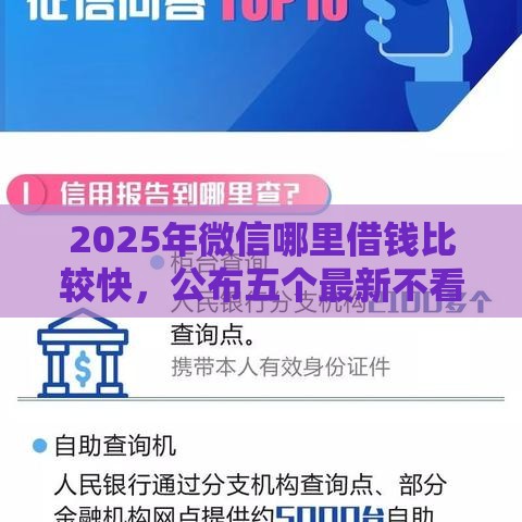 2025年微信哪里借钱比较快，公布五个最新不看征信小贷口子