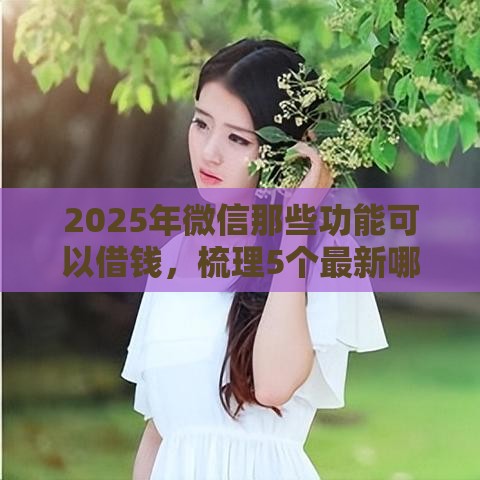 2025年微信那些功能可以借钱，梳理5个最新哪些贷款平台可靠