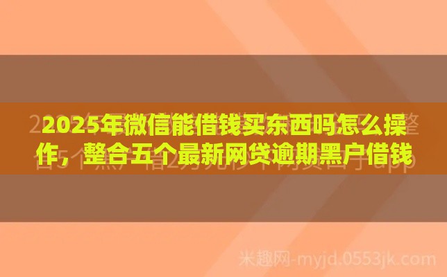 2025年微信能借钱买东西吗怎么操作，整合五个最新网贷逾期黑户借钱的平台能借