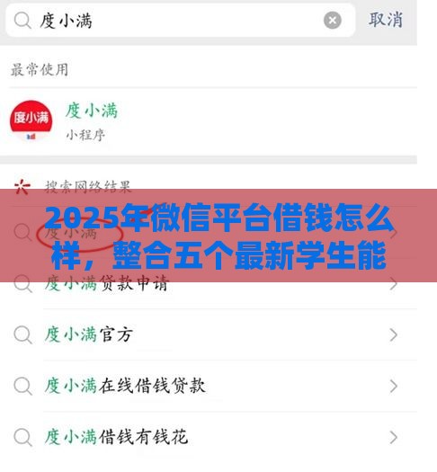 2025年微信平台借钱怎么样，整合五个最新学生能贷款的平台