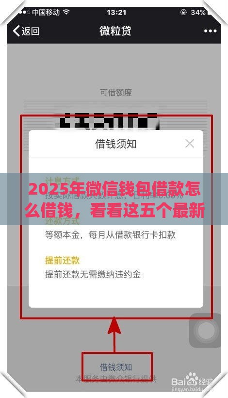 2025年微信钱包借款怎么借钱，看看这五个最新p2p网络贷款平台