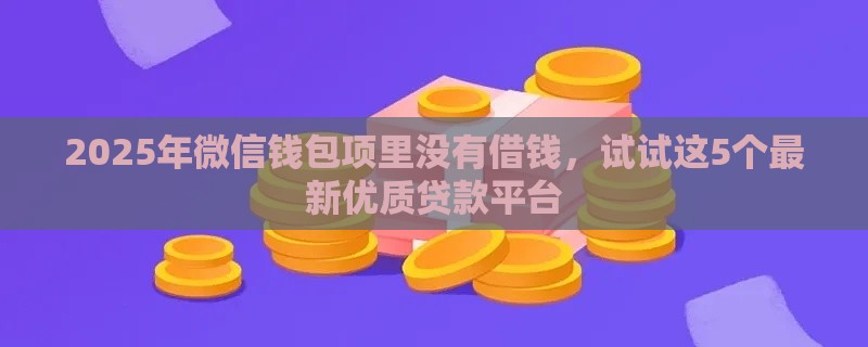 2025年微信钱包项里没有借钱，试试这5个最新优质贷款平台