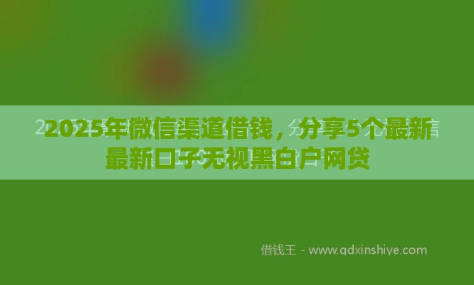 2025年微信渠道借钱，分享5个最新最新口子无视黑白户网贷