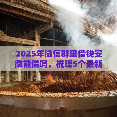 2025年微信群里借钱安徽能借吗，梳理5个最新网贷下款口子