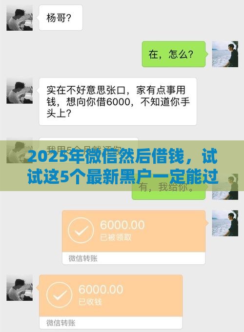 2025年微信然后借钱,试试这5个最新黑户一定能过的平台 2025年微信然后借钱,试试这5个最新黑户一定能过的平台