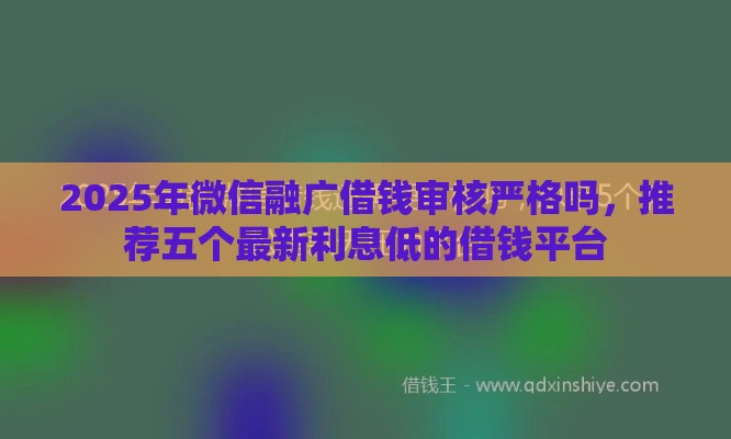 2025年微信融广借钱审核严格吗，推荐五个最新利息低的借钱平台