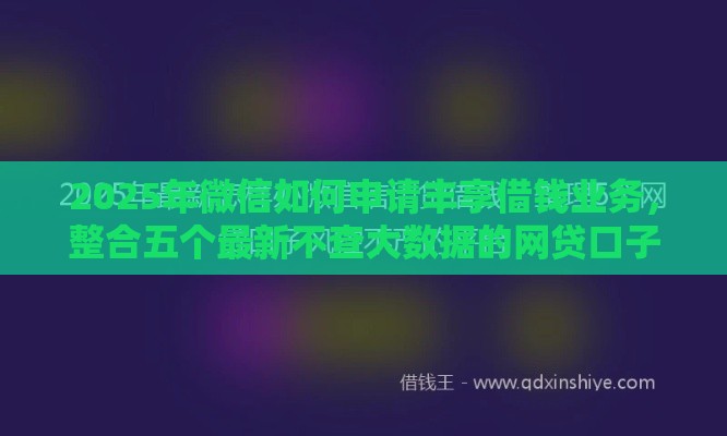 2025年微信如何申请丰享借钱业务，整合五个最新不查大数据的网贷口子