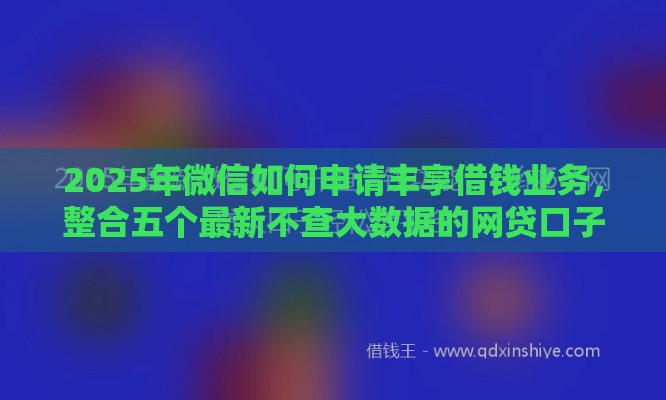 2025年微信如何申请丰享借钱业务，整合五个最新不查大数据的网贷口子