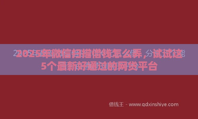 2025年微信扫描借钱怎么弄，试试这5个最新好通过的网贷平台