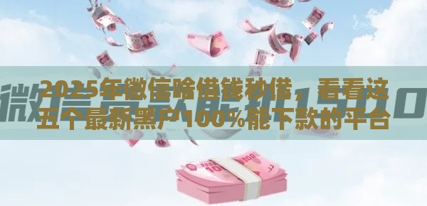 2025年微信啥借钱秒借，看看这五个最新黑户100%能下款的平台