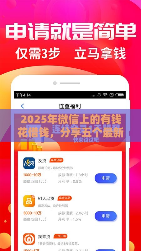 2025年微信上的有钱花借钱，分享五个最新未成年可以贷款的平台