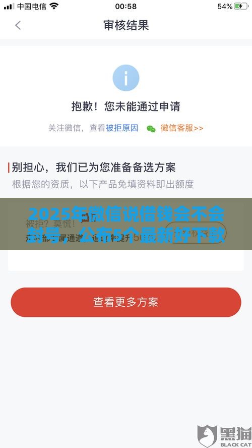 2025年微信说借钱会不会封号，公布5个最新好下款不看征信贷款平台