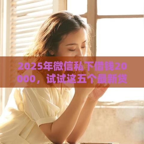 2025年微信私下借钱20000，试试这五个最新贷款平台都