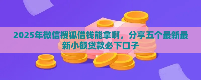 2025年微信搜狐借钱能拿啊，分享五个最新最新小额贷款必下口子