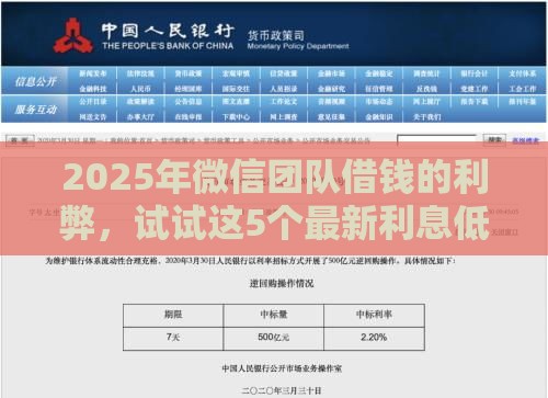 2025年微信团队借钱的利弊，试试这5个最新利息低的网贷平台