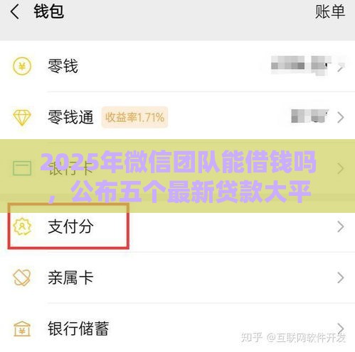2025年微信团队能借钱吗，公布五个最新贷款大平台