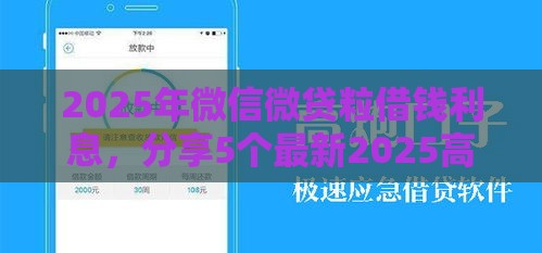 2025年微信微贷粒借钱利息，分享5个最新2025高炮口子秒下款免审核