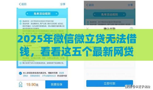 2025年微信微立贷无法借钱，看看这五个最新网贷保单贷最好的平台