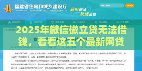2025年微信微立贷无法借钱，看看这五个最新网贷保单贷最好的平台