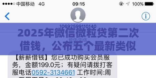 2025年微信微粒贷第二次借钱，公布五个最新类似花薪的30天借款平台