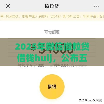2025年微信微粒贷借钱huij，公布五个最新借300块钱用什么软件