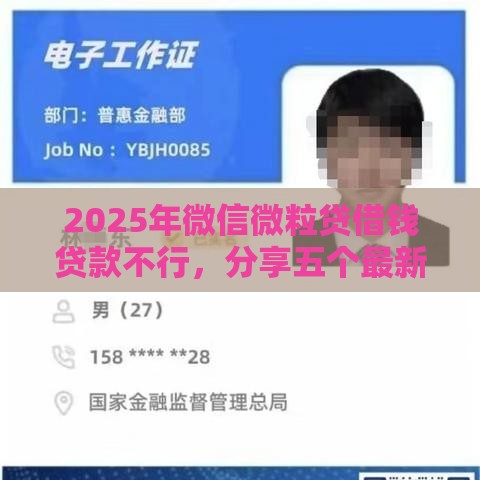 2025年微信微粒贷借钱贷款不行，分享五个最新网贷平台不看征信最好下款