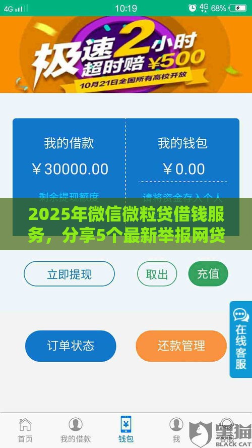 2025年微信微粒贷借钱服务，分享5个最新举报网贷平台