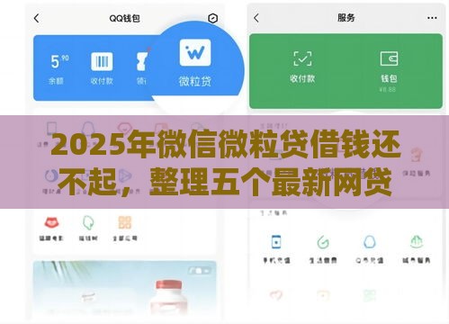 2025年微信微粒贷借钱还不起，整理五个最新网贷平台借钱利息低