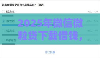 2025年微信微粒贷下载借钱,整合五个最新征信查询多被封空有下款的小额短期网贷口子 2025年微信微粒贷下载借钱,整合五个最新征信查询多被封空有下款的小额短期网贷口子