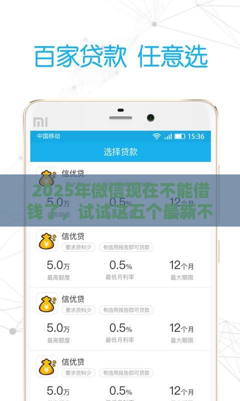 2025年微信现在不能借钱了，试试这五个最新不回访不查征信好下款的口子