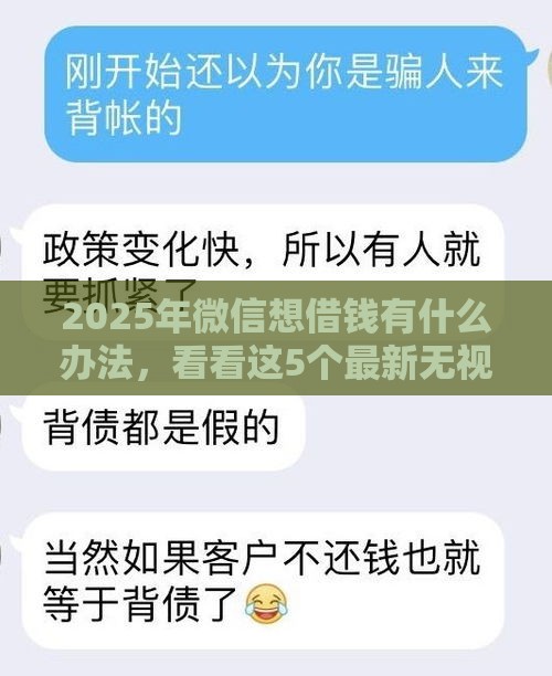2025年微信想借钱有什么办法，看看这5个最新无视黑户的口子